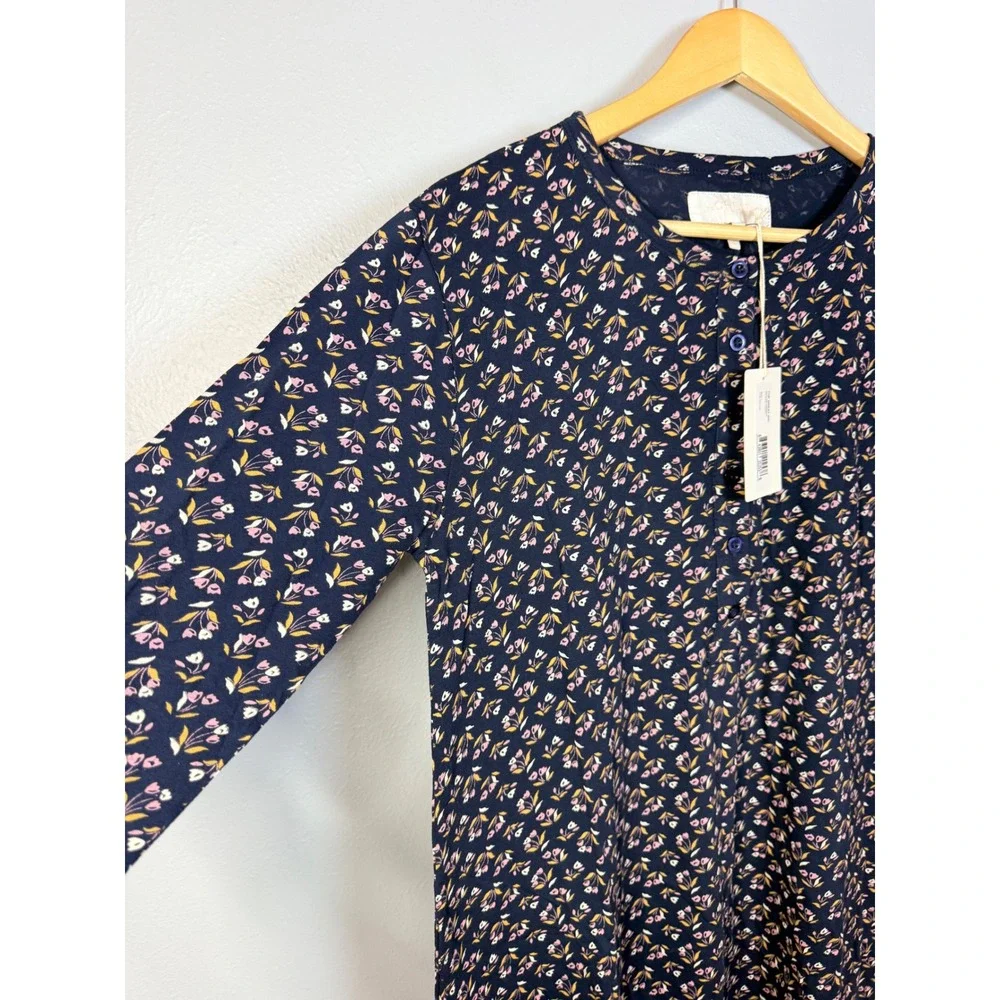 THE GREAT. The Henley Sleep Romper Navy Apron Floral‎ Size 1 Small NWT